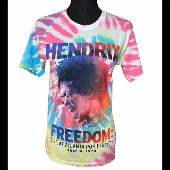 Authentic Hendrix Tops - Jimi Hendrix Freedom Festival Tie Dye Shirt